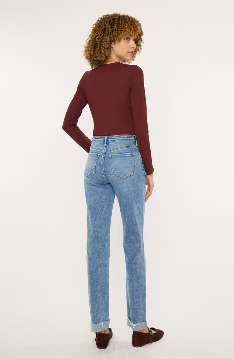 KanCan Kianna Essentials High Rise Slim Straight Leg Jeans, Alternate, color, Medium Wash