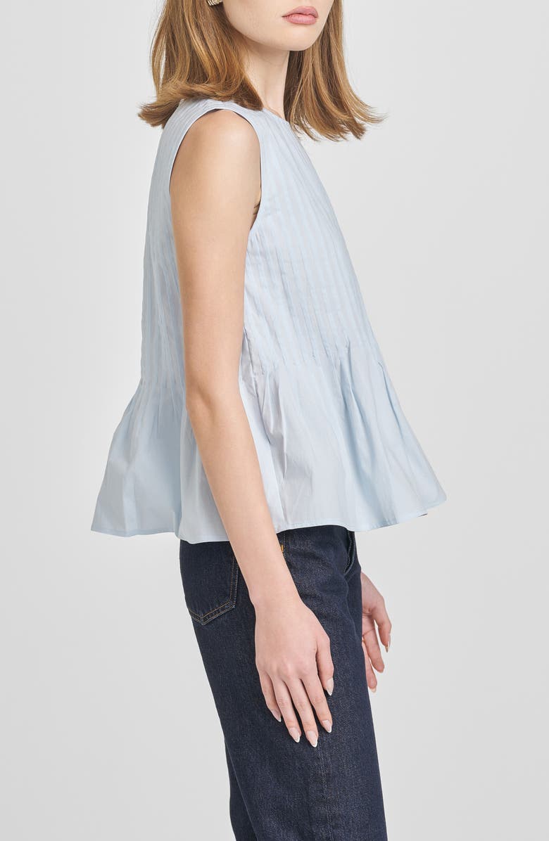 WAYF Gwen Sleeveless Pleated Peplum Top, Alternate, color, Blue