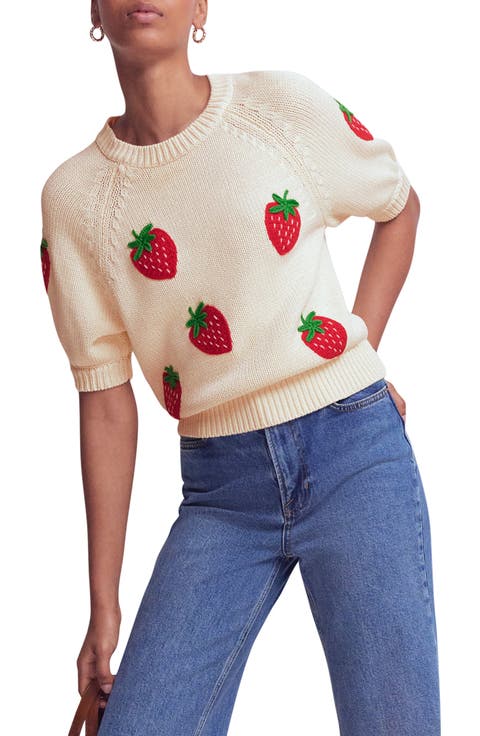 Margot Short Sleeve Strawberry Sweater