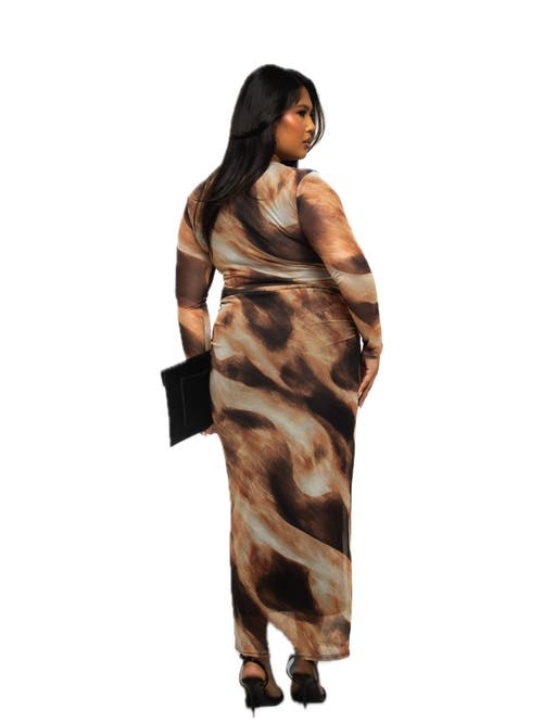 Shop Fashion-szn Curve Abstract Print Midaxi Dress
