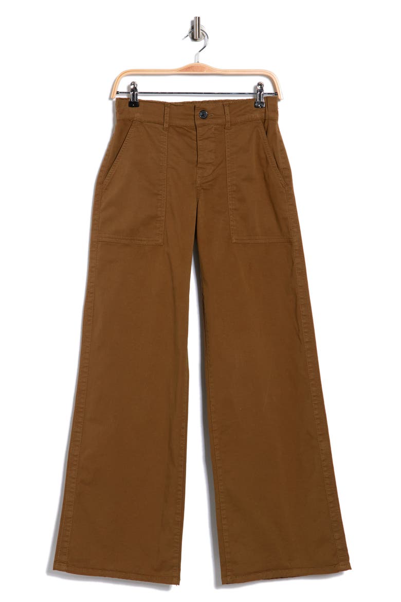Cruiser Wide Leg Stretch Twill Pants, Alternate, color, DIRTY MARTINI GREEN