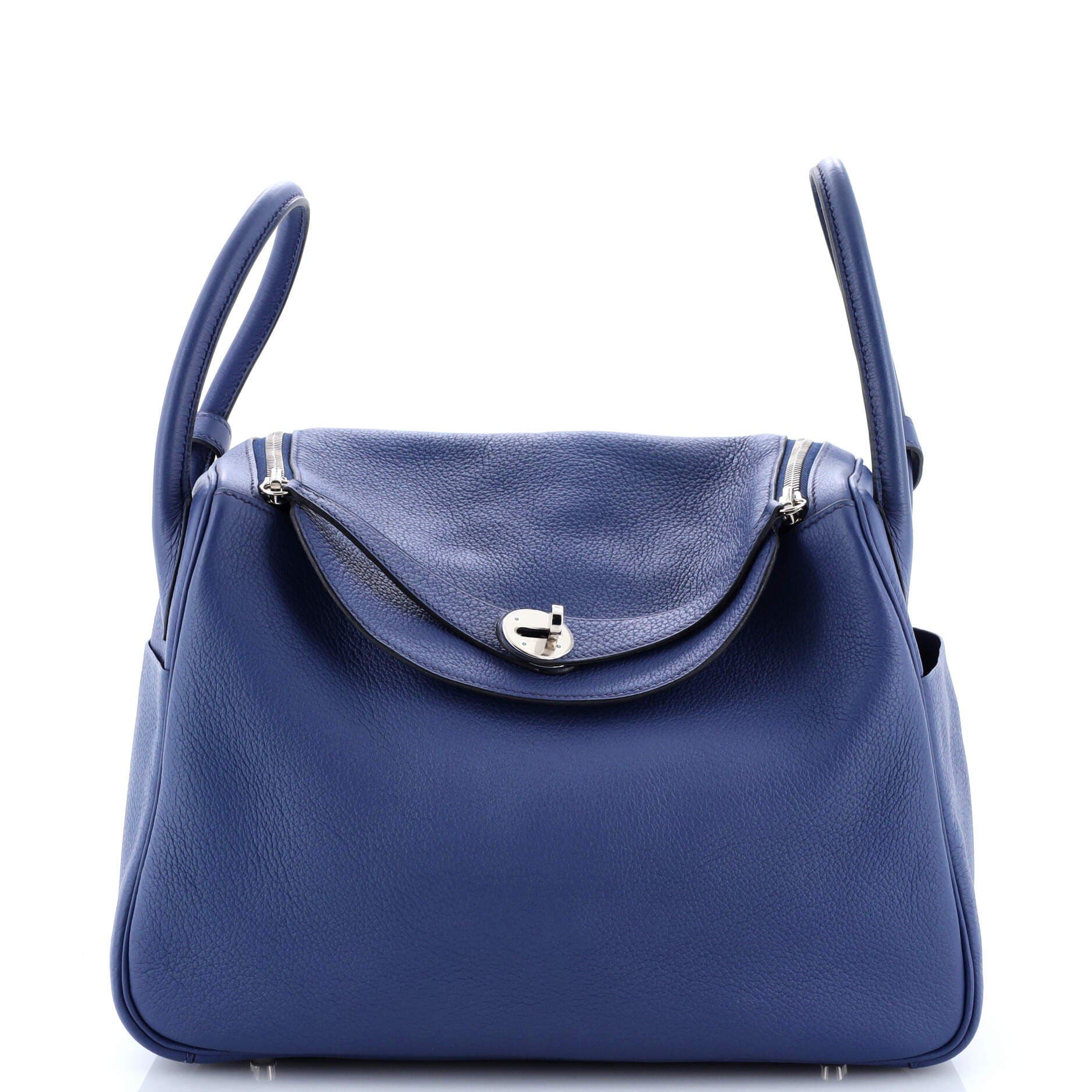Pre-Owned Hermes Lindy Bag Clemence 30, Main, color, Bleu Brighton