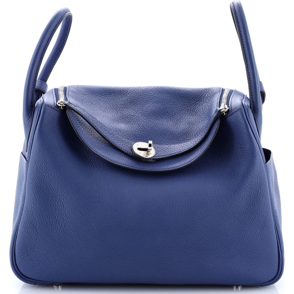 Pre-owned Hermes Hermes Lindy Bag Clemence 30 In Blue