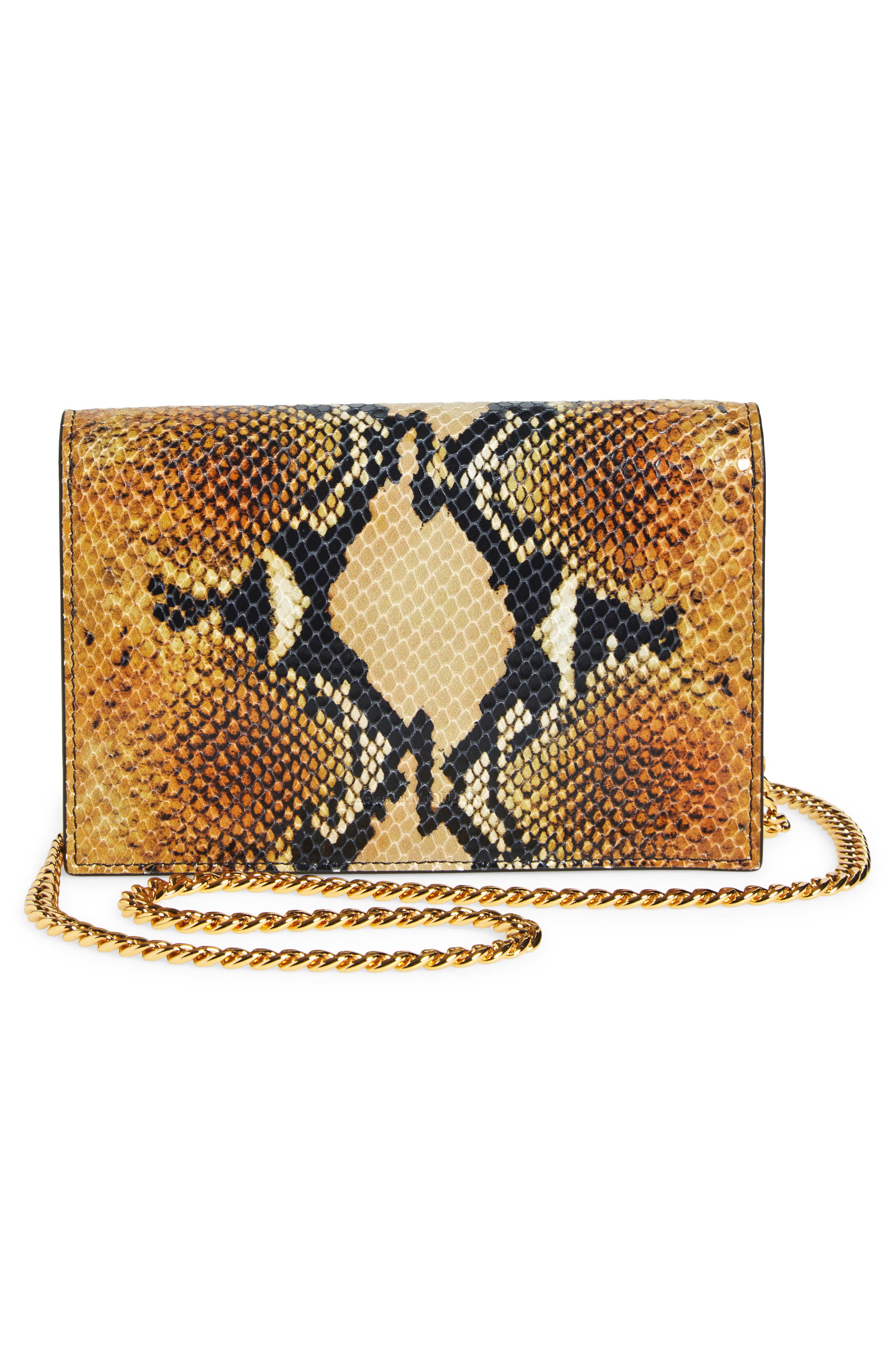 McQueen Small Skull Python Print Leather Shoulder Bag, Alternate, color, 
