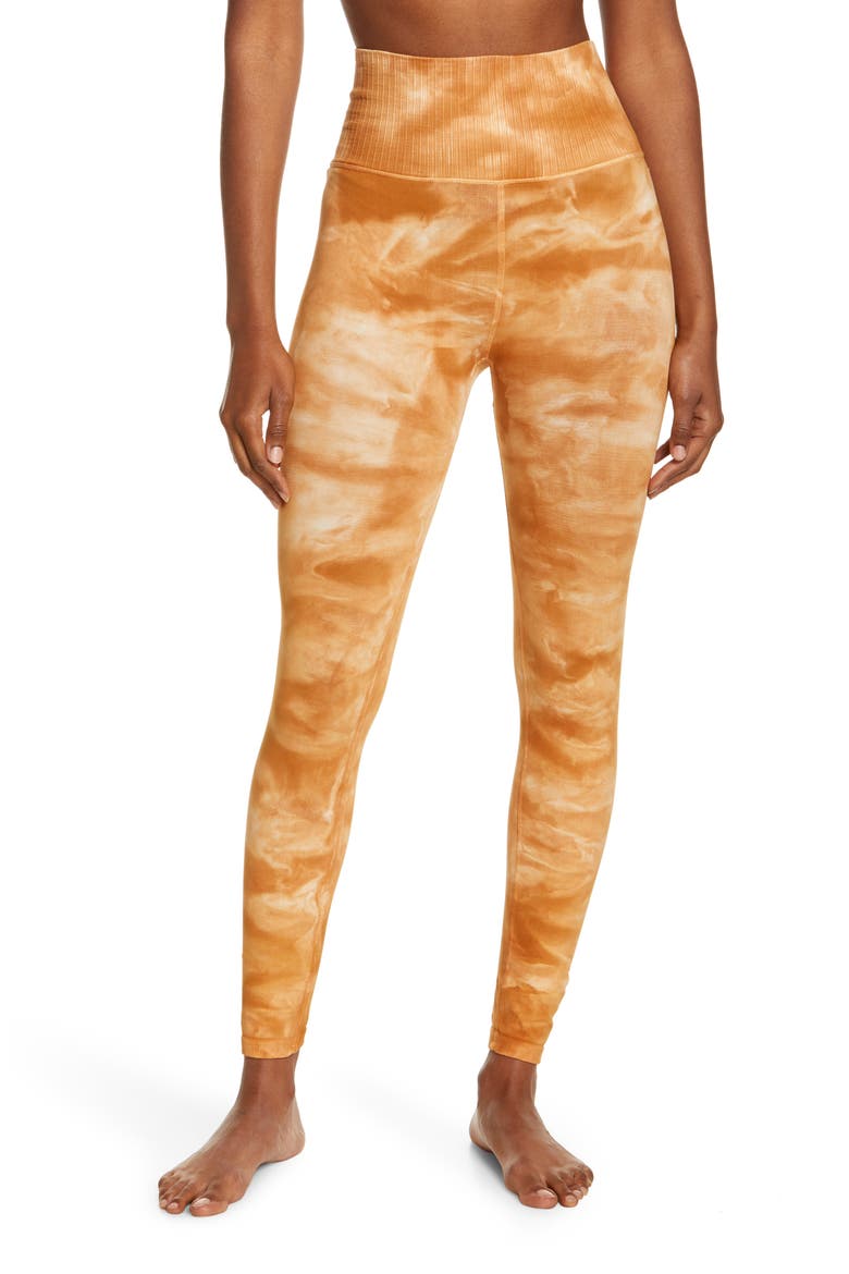 FP Movement Om Shanti Tie Dye Leggings, Main, color, BURT TOPAZ