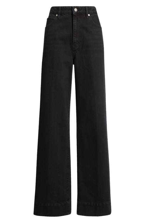 Frame The Streamline High Waist Wide Leg Jeans In Black