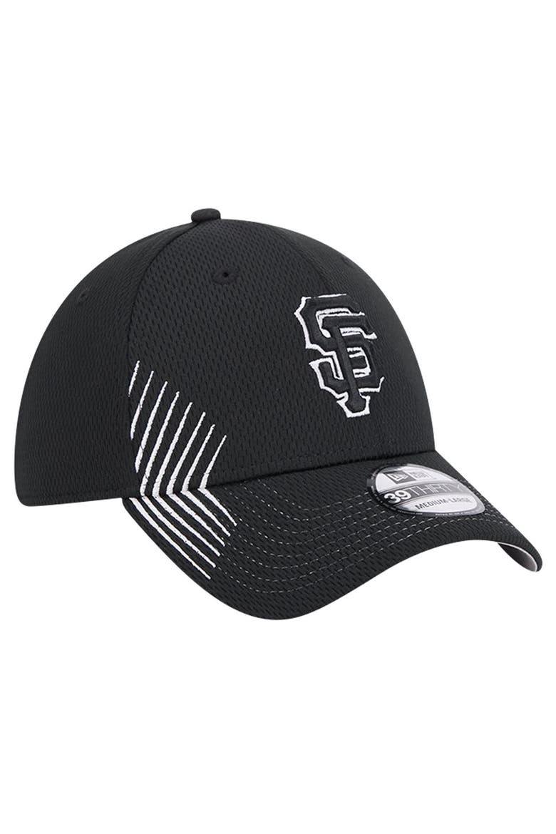 Men's New Era Black San Francisco Giants Active Dash Mark 39THIRTY Flex Hat, Alternate, color, Black