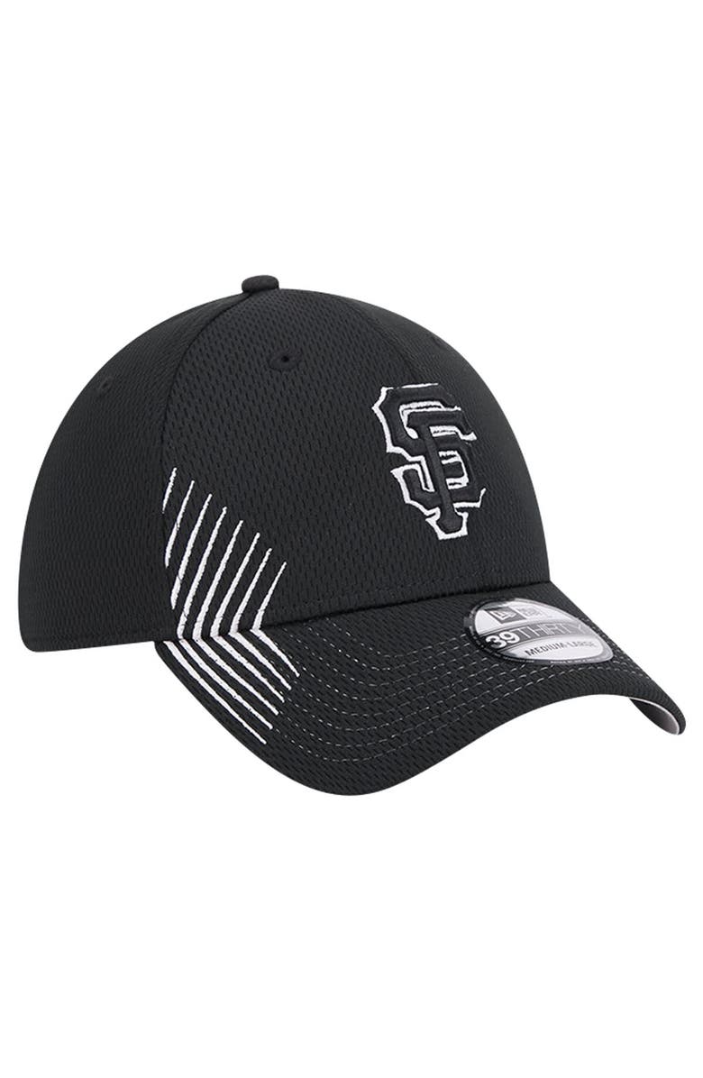 New Era Men's New Era Black San Francisco Giants Active Dash Mark 39THIRTY Flex Hat, Alternate, color, Black