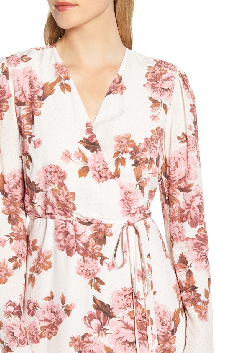 Rachel Parcell Long Sleeve Wrap Midi Dress, Alternate, color,