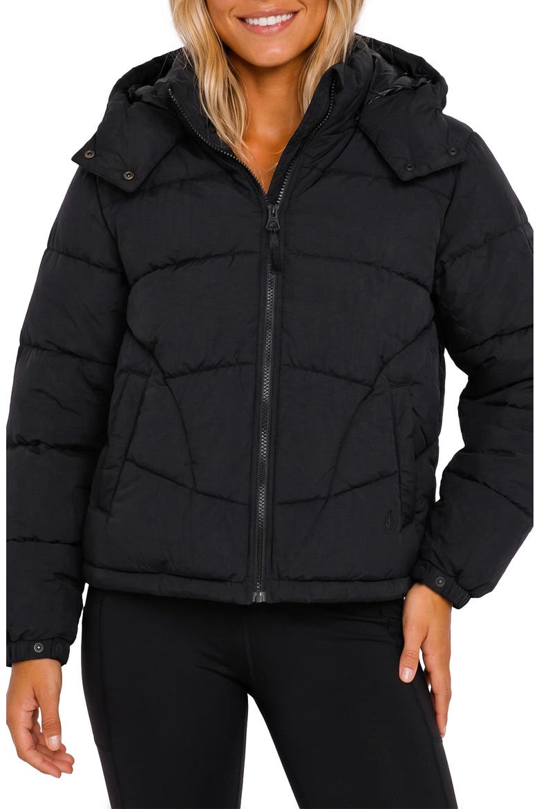 Lola Quilted Puffer Jacket, Main, color, BLACK