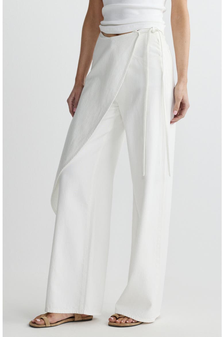 Zoie Wide Leg Wrap Jeans, Main, color, WHITE AURA