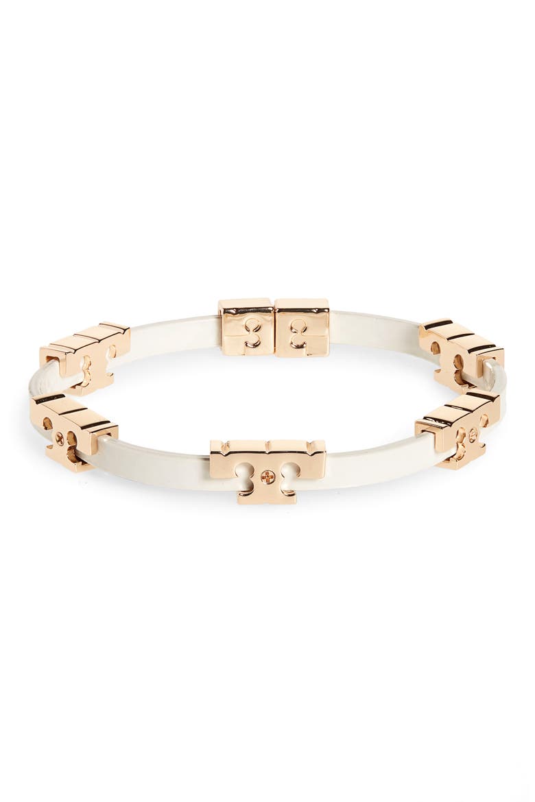T-Logo Single Wrap Bracelet, Main, color, TORY GOLD / NEW IVORY