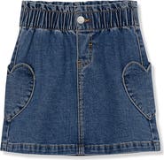 Lands' End Girls Paperbag Denim Skirt