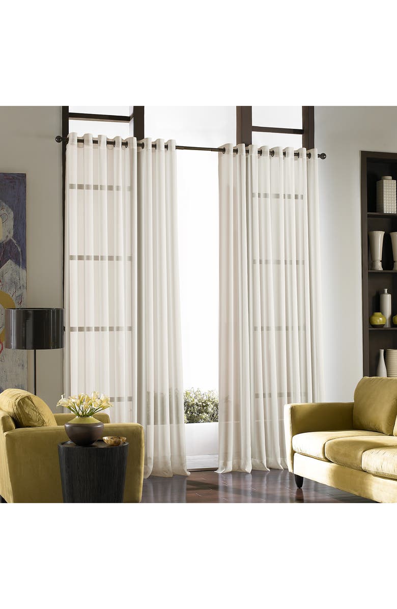 CURTAINWORKS Soho Voile Grommet 108-Inch Curtain Panel, Alternate, color,
