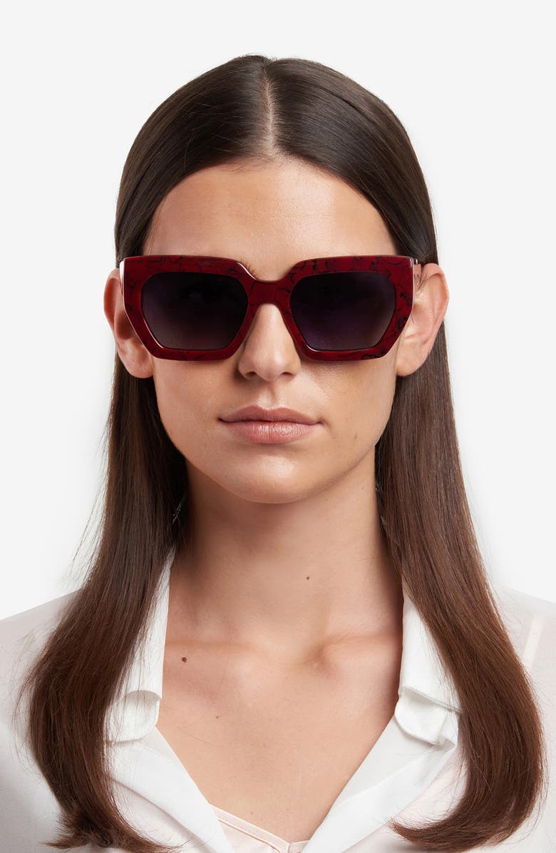 Missoni 55mm Square Sunglasses, Alternate, color, Marble Red
