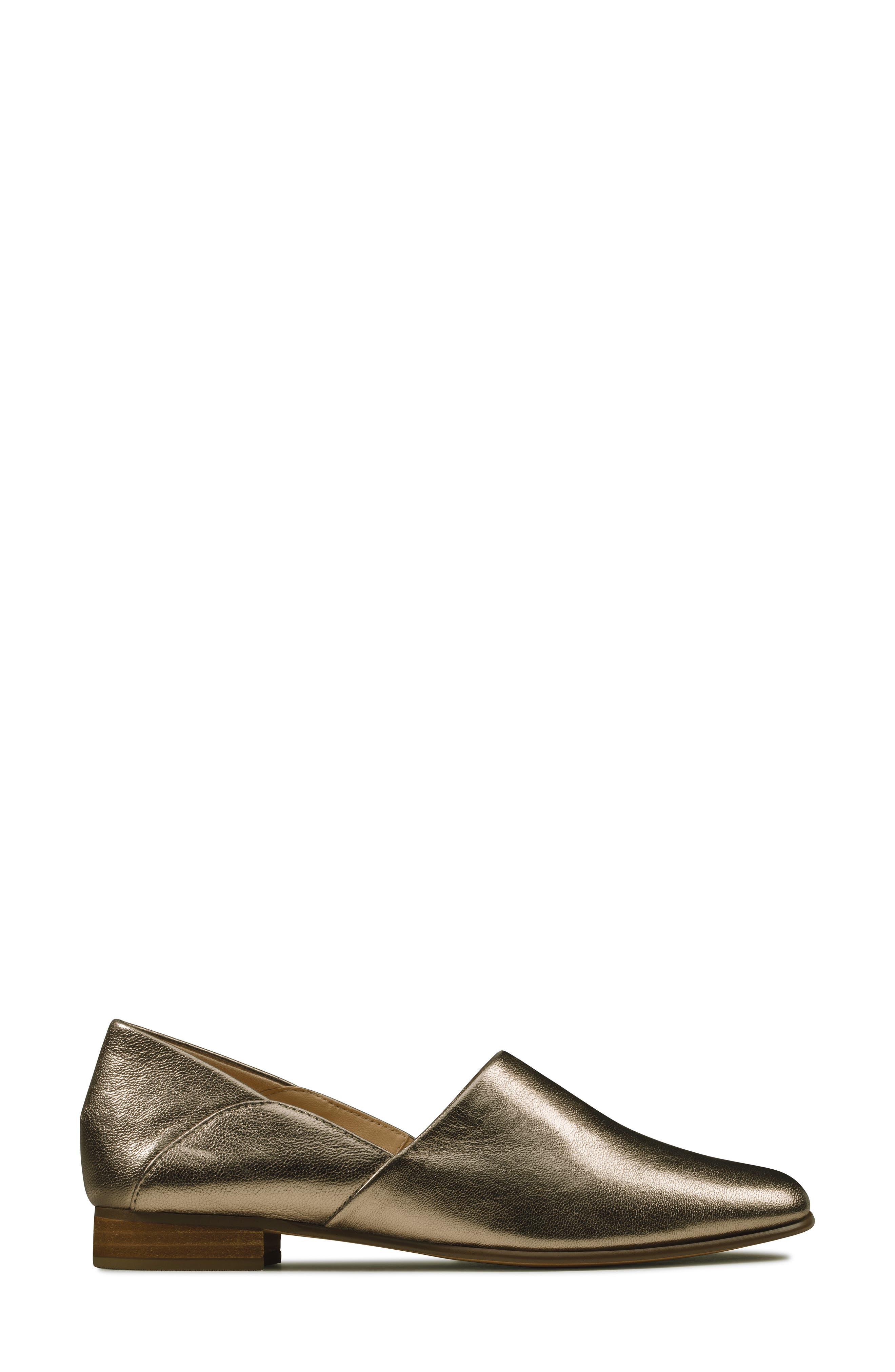Pure Viola Flat, Alternate, color, STONE METALLIC LEATHER