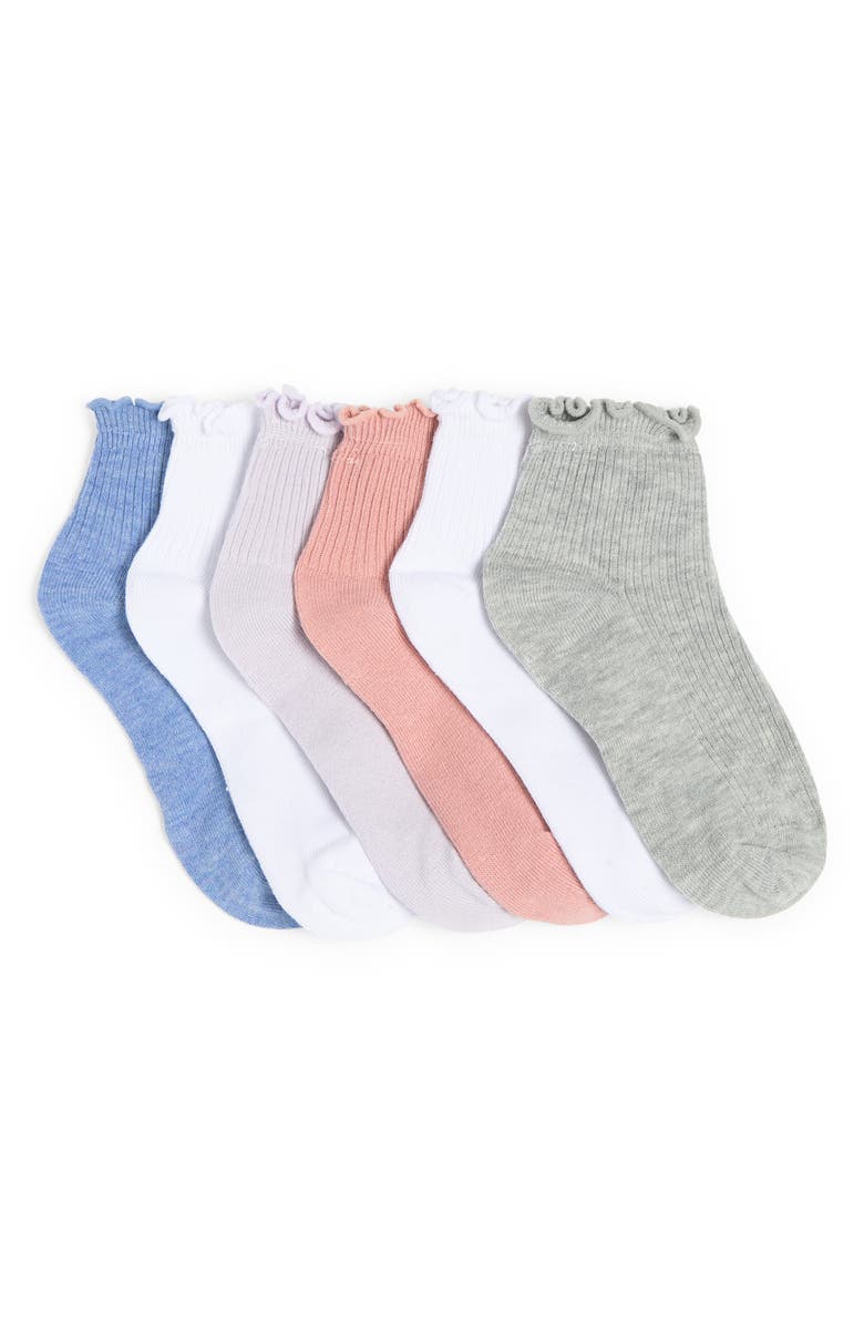 Capelli New York Kids' Ruffled Ankle Socks - Pack of 6, Main, color, 