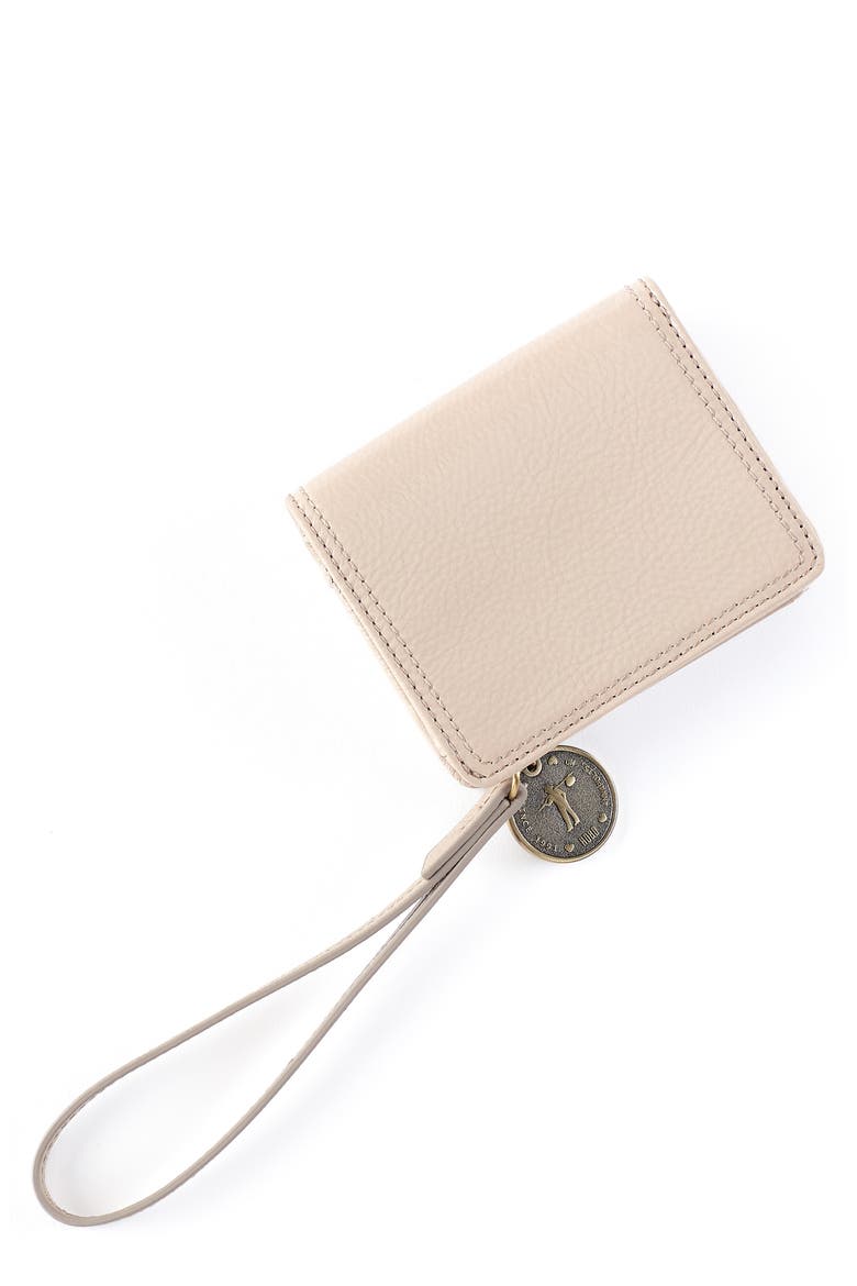 Coin Leather Wristlet Wallet, Main, color, STONE GLOSS