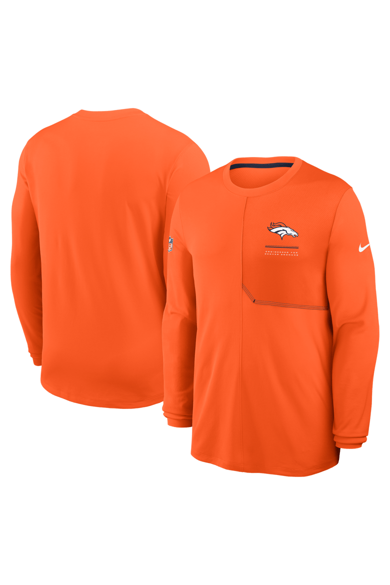 Men's Nike  Orange Denver Broncos Sideline Coaches UV Dri-FIT Long Sleeve Shirt, Main, color, Orange
