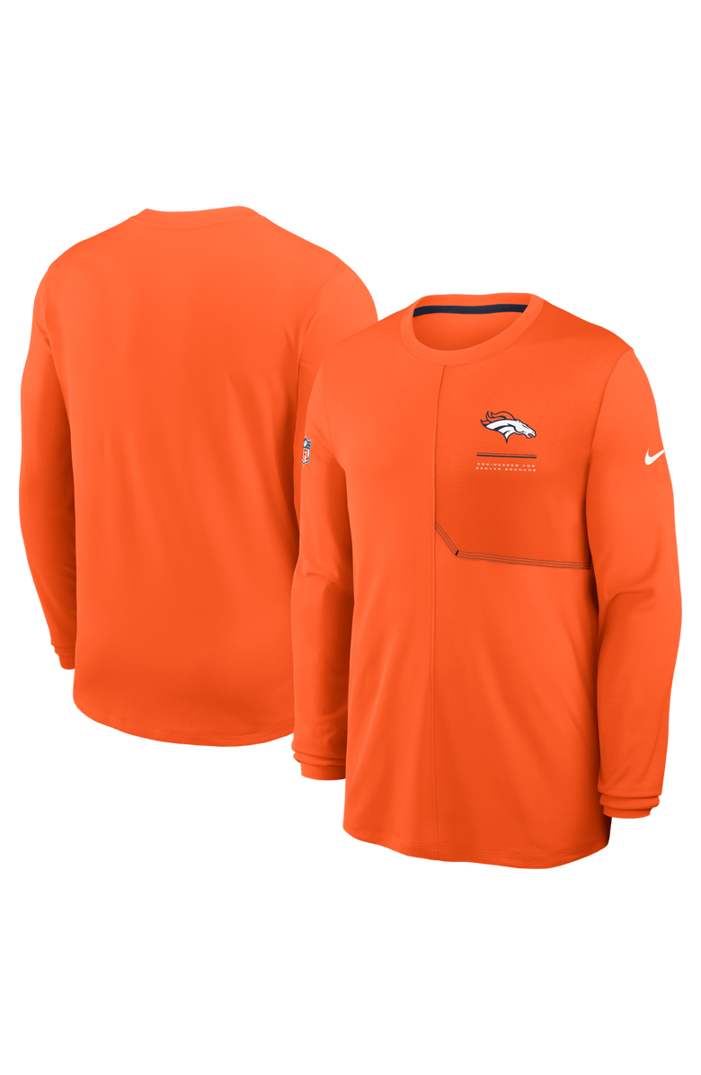 Nike Men's Nike  Orange Denver Broncos Sideline Coaches UV Dri-FIT Long Sleeve Shirt, Main, color, Orange