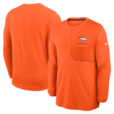 Men's Nike  Orange Denver Broncos Sideline Coaches UV Dri-FIT Long Sleeve Shirt