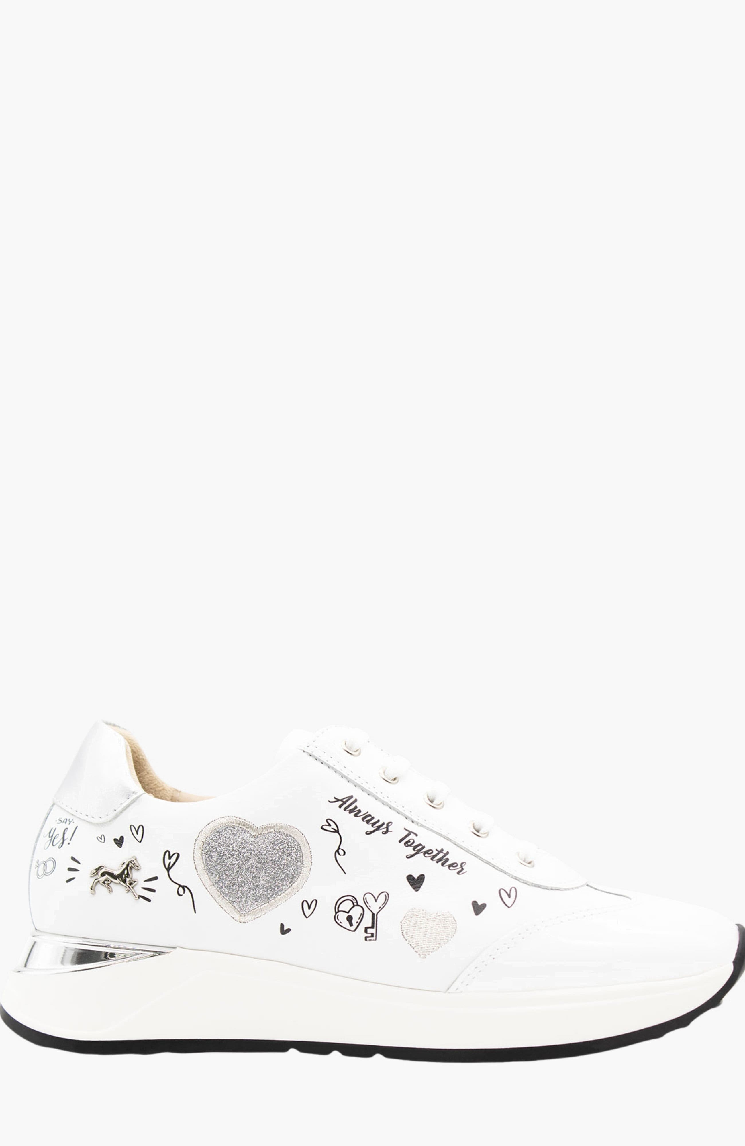 Always Together Leather Sneakers, Main, color, White / Silver