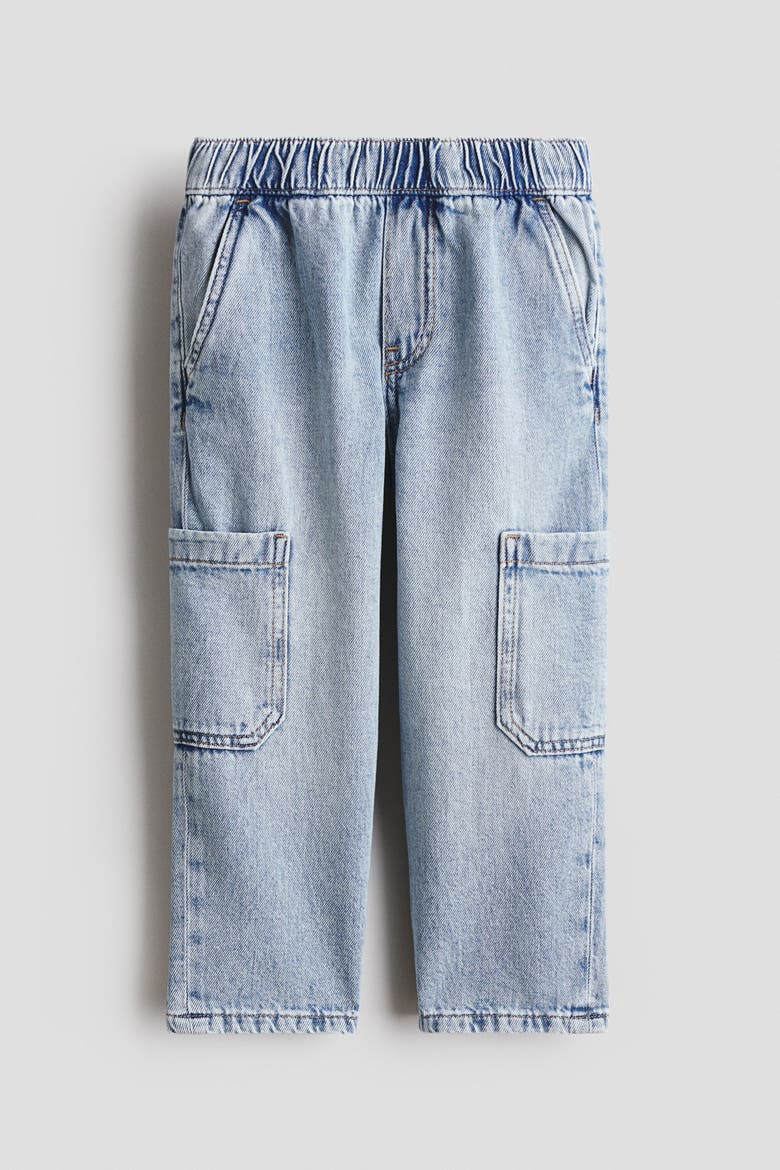 Denim Cargo Joggers, Alternate, color, Pale denim blue