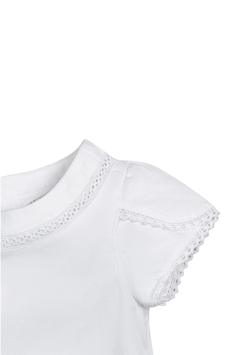 Hope & Henry Baby Girls' Organic Knit Top with Tulip Sleeves, Infant, Alternate, color, White Petal Sleeve