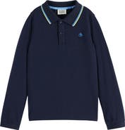 Scotch & Soda Kids' Long Sleeve Cotton Piqué Polo