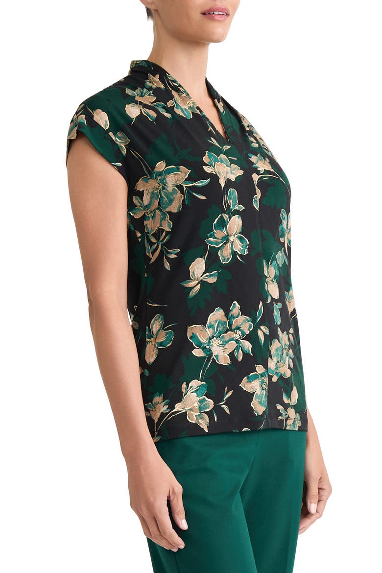 Floral Print Top, Alternate, color, EVERGREEN MULTI
