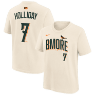 Nike Youth Nike Jackson Holliday Cream Baltimore Orioles 2026 City Connect Name & Number T-Shirt