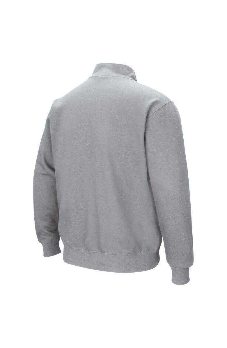 COLOSSEUM Men's Colosseum Heathered Gray West Virginia Mountaineers Tortugas Team Logo Quarter-Zip Jacket, Alternate, color, Heather Gray