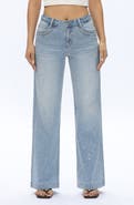 Bayeas Rhinestone Wide Leg Jeans