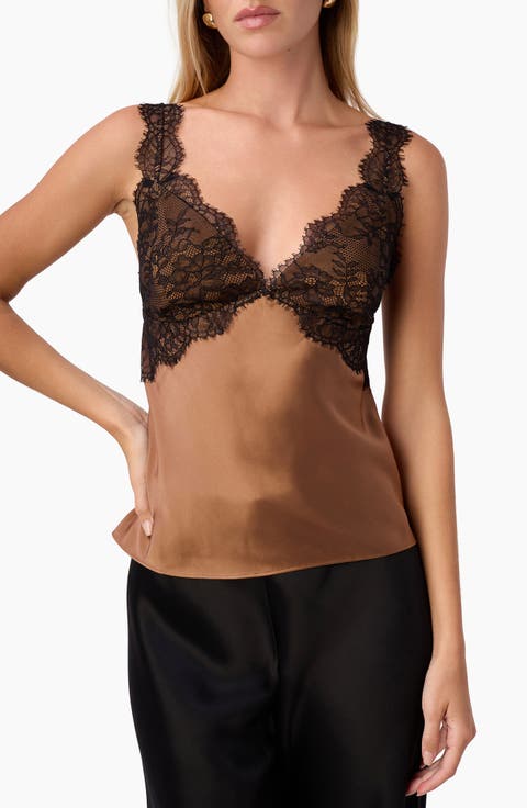 Lisette Lace Accent Silk Camisole