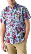 Robert Talbott Morgan Printed Floral Linen Short Sleeve Shirt