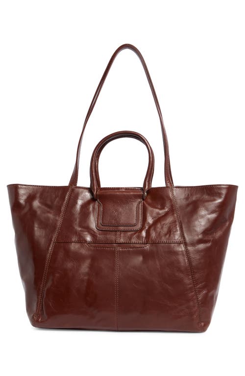 Hobo Sheila East/west Leather Tote In Burgundy