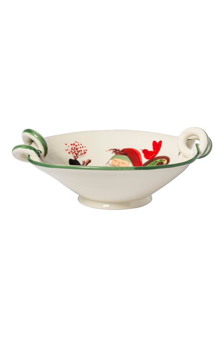 Old St. Nick Scallop Handled Bowl, Alternate, color, HAND PAINTED