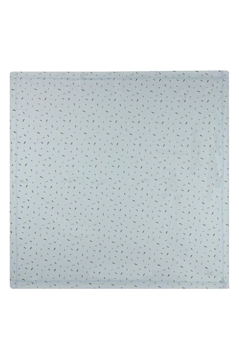 Baby Tiny Leaves Receiving and Swaddle Blanket, Main, color, Baby Blue
