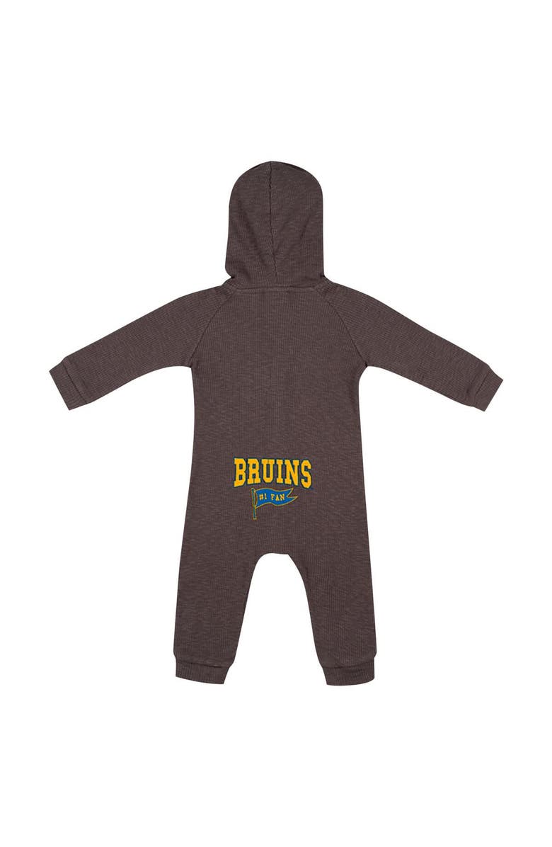 COLOSSEUM Newborn & Infant Colosseum Charcoal UCLA Bruins Zando-Zan Waffle Full-Snap Hooded Romper, Alternate, color, Charcoal