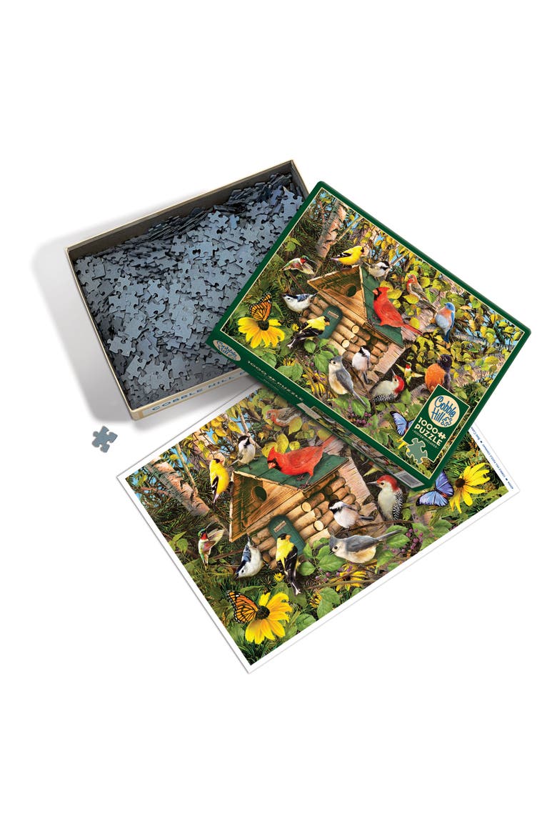 1000 Piece Puzzle,Bird Cabin Reference Poster Included, Alternate, color, Multicolored