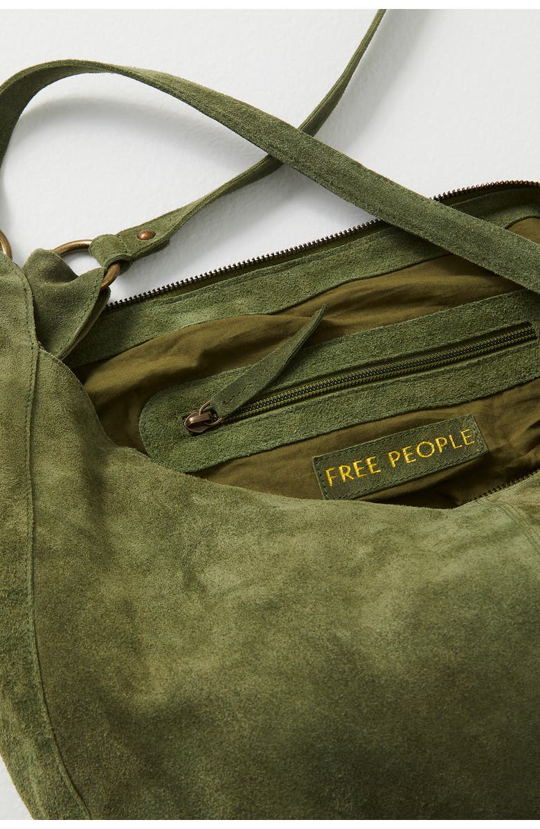 Free People We the Free Roma Suede Tote Bag, Alternate, color, Olive Moss