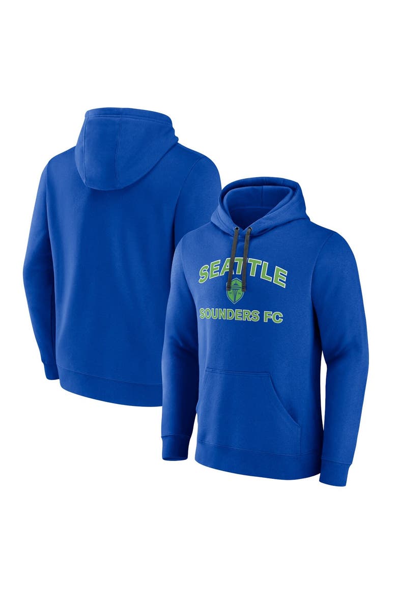 Men's Fanatics Branded Blue Seattle Sounders FC Heart & Soul Pullover Hoodie, Main, color, Blue
