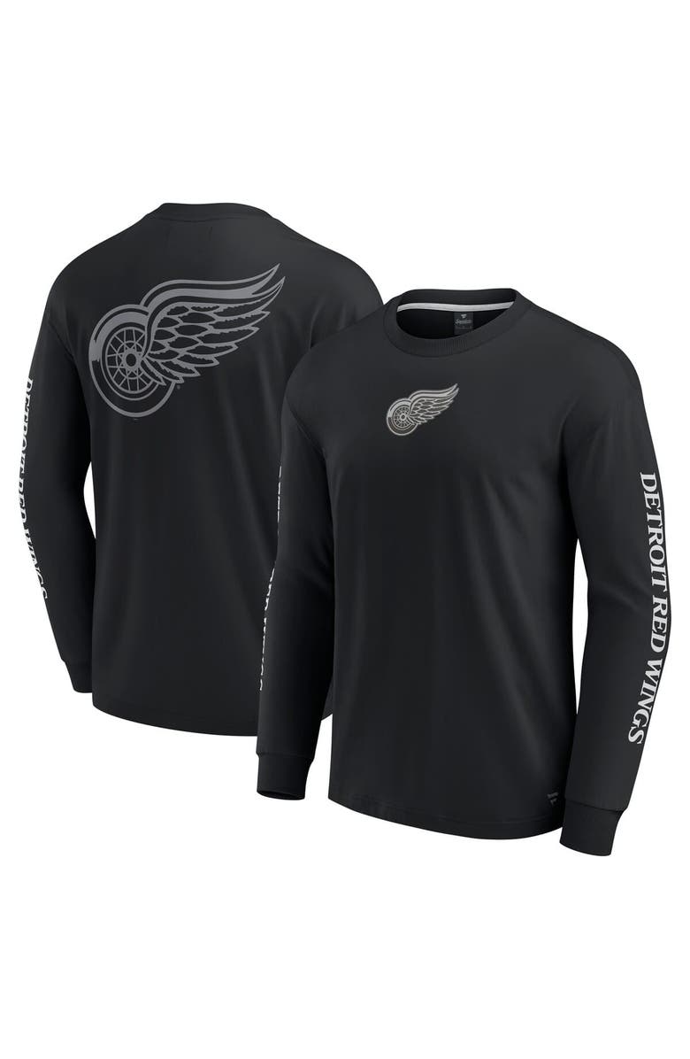 FANATICS Men's Fanatics Black Detroit Red Wings Elements Strive Long Sleeve T-Shirt, Main, color, Black