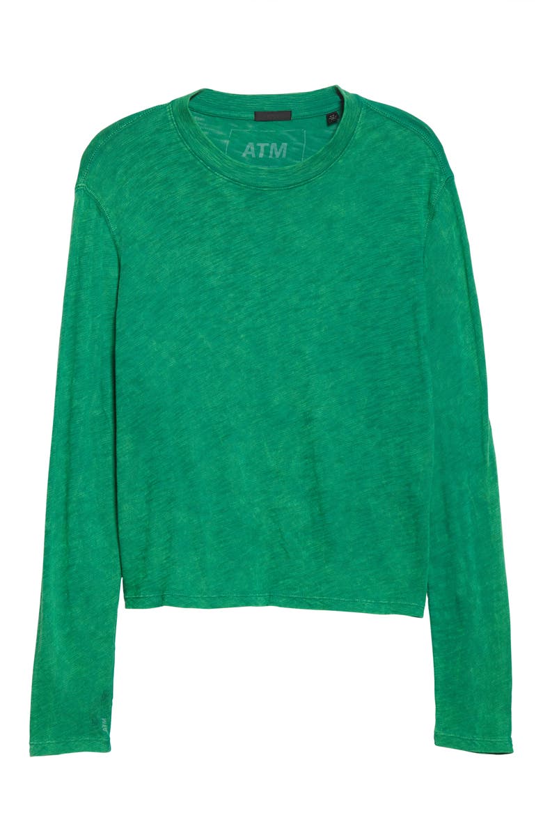 Long Sleeve Cotton Top, Alternate, color, DEEP AGAVE