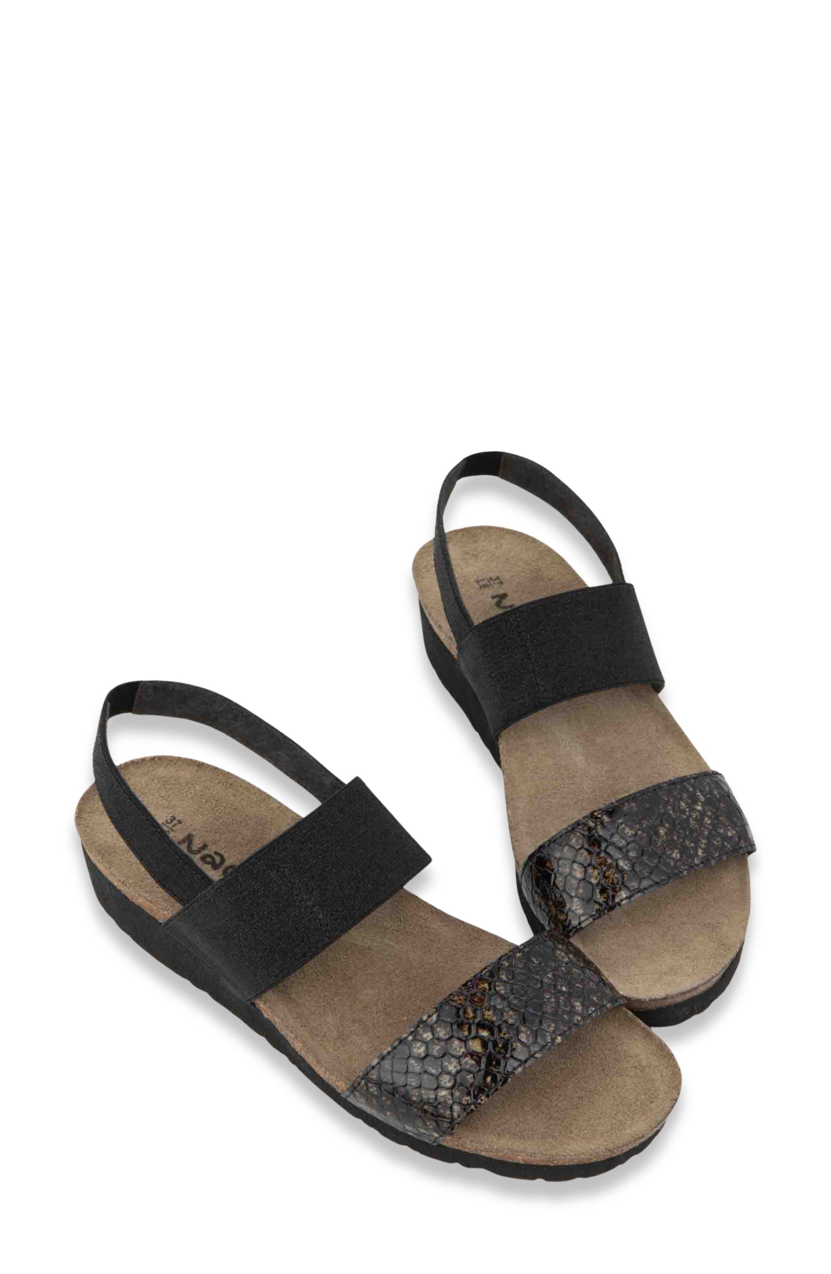 Naot Amy Slingback Sandal, Alternate, color, Reptile Patent/ Black