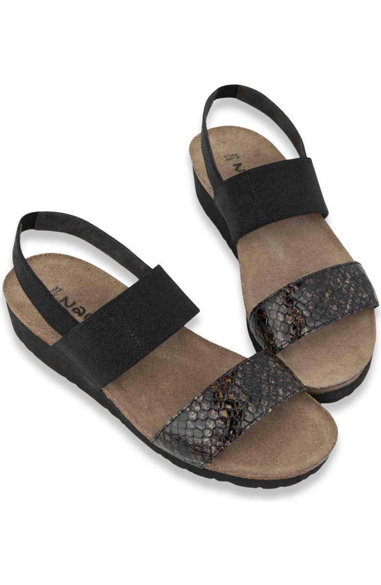 Naot Amy Slingback Sandal, Alternate, color, Reptile Patent/ Black