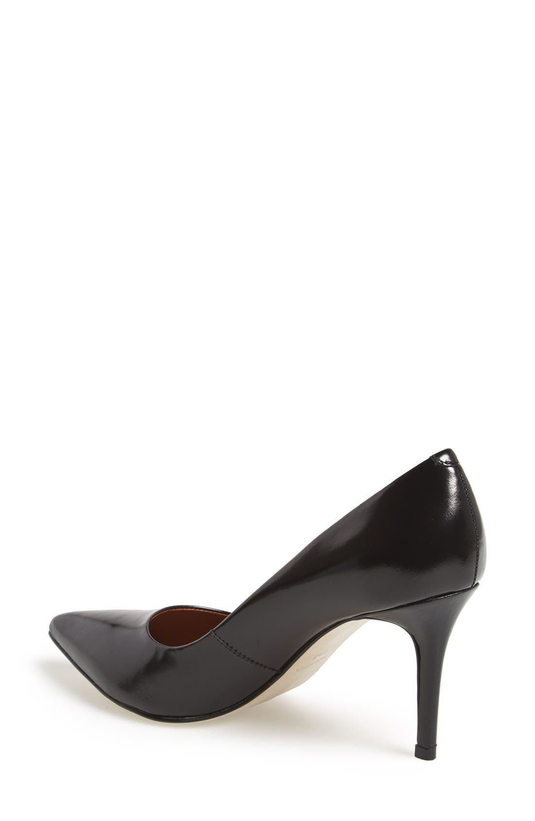 Steven by Steve Madden 'Shiela' Pointy Toe Pump, Alternate, color, BLACK LEATHER