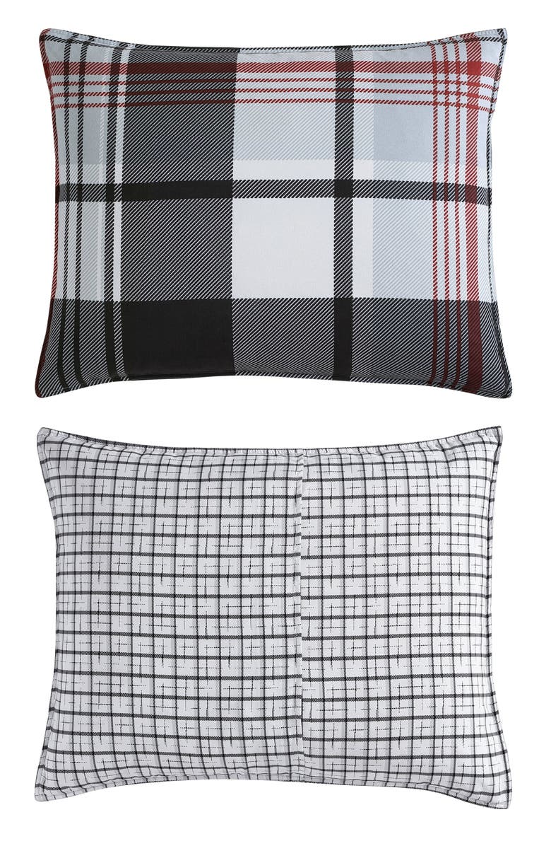 Eddie Bauer Normandy Plaid Comforter & Sham Set, Alternate, color, Black Red