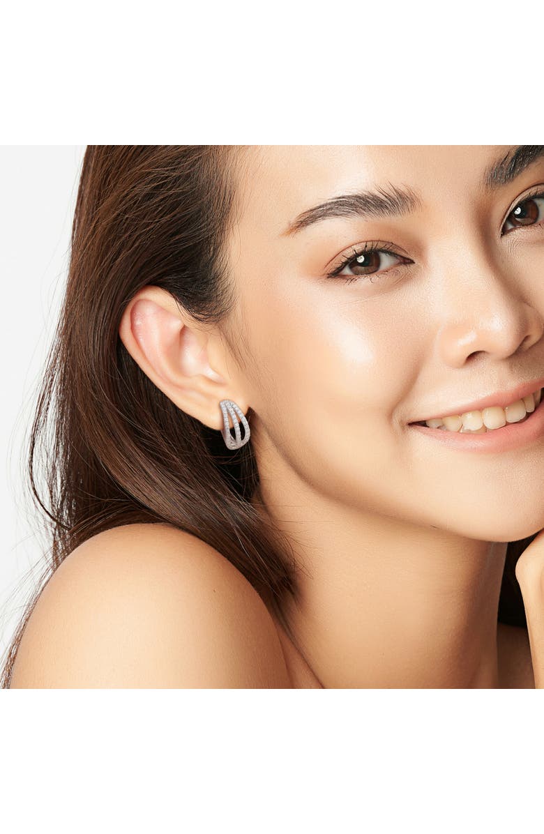 Julianna B. Moissanite Hoop Earrings, Alternate, color, Sterling Silver