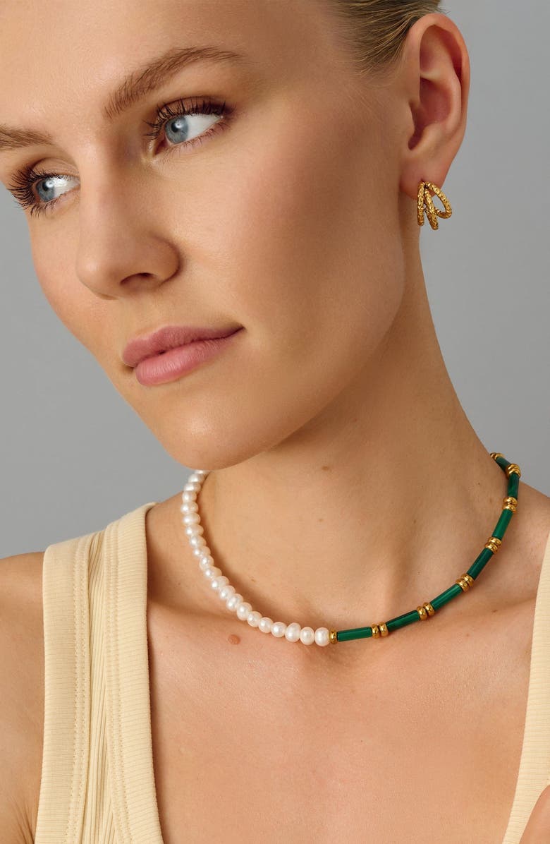 Nialaya Triple Hoop Earrings, Alternate, color, Gold